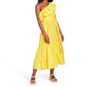 Lisa Marie Fernandez polka dot dress. Yellow with white